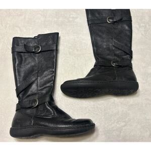 Born BOC Women’s Boots Size 9 M Black Leather Riding Boots Side Zip Buckle Tall